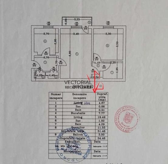 Basarabia, Diham, apartament 2 camere, et. 3, 54 mp, bl.1982,